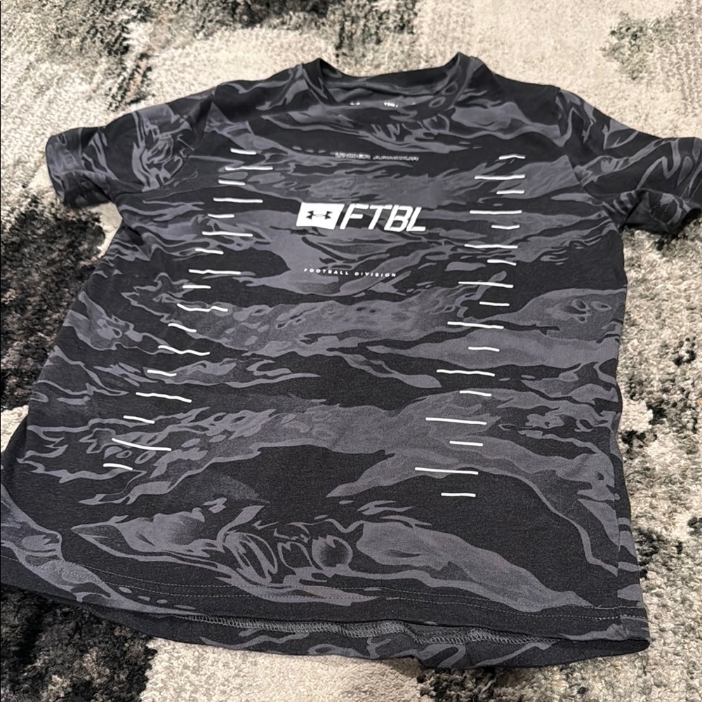 Under Armour Black and Gray FTBL T-Shirt